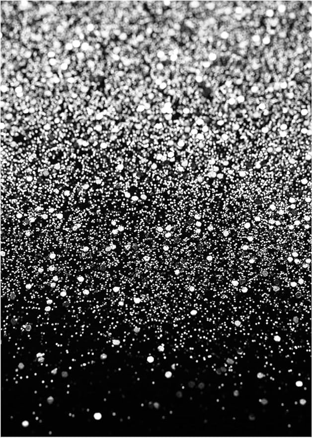 WOLADA Black and Silver Backdrop Silver Glitter Backdrop for Photography Wedding Birthday Baby Shower Party Photo Studio 5x7FT FW18