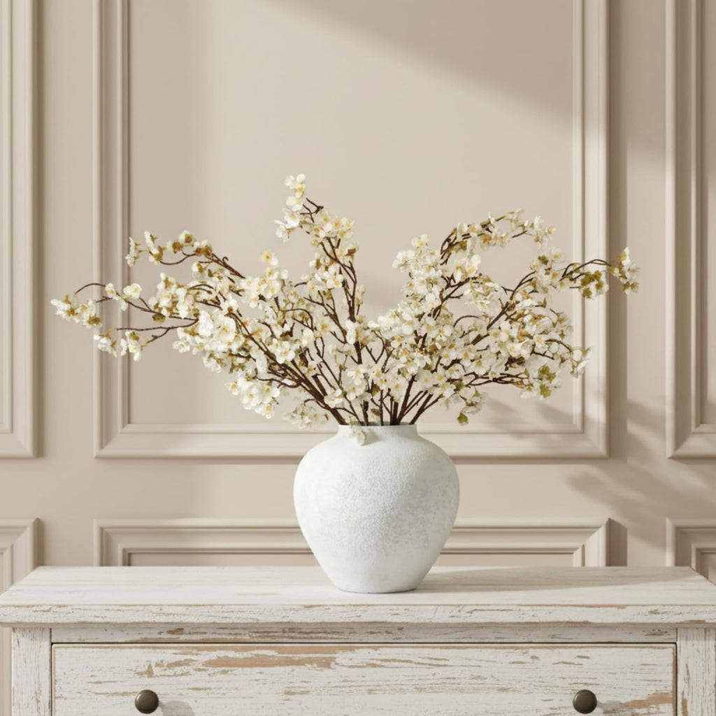 white cherry blossom branches – 6 pcs 33.5", front angle view