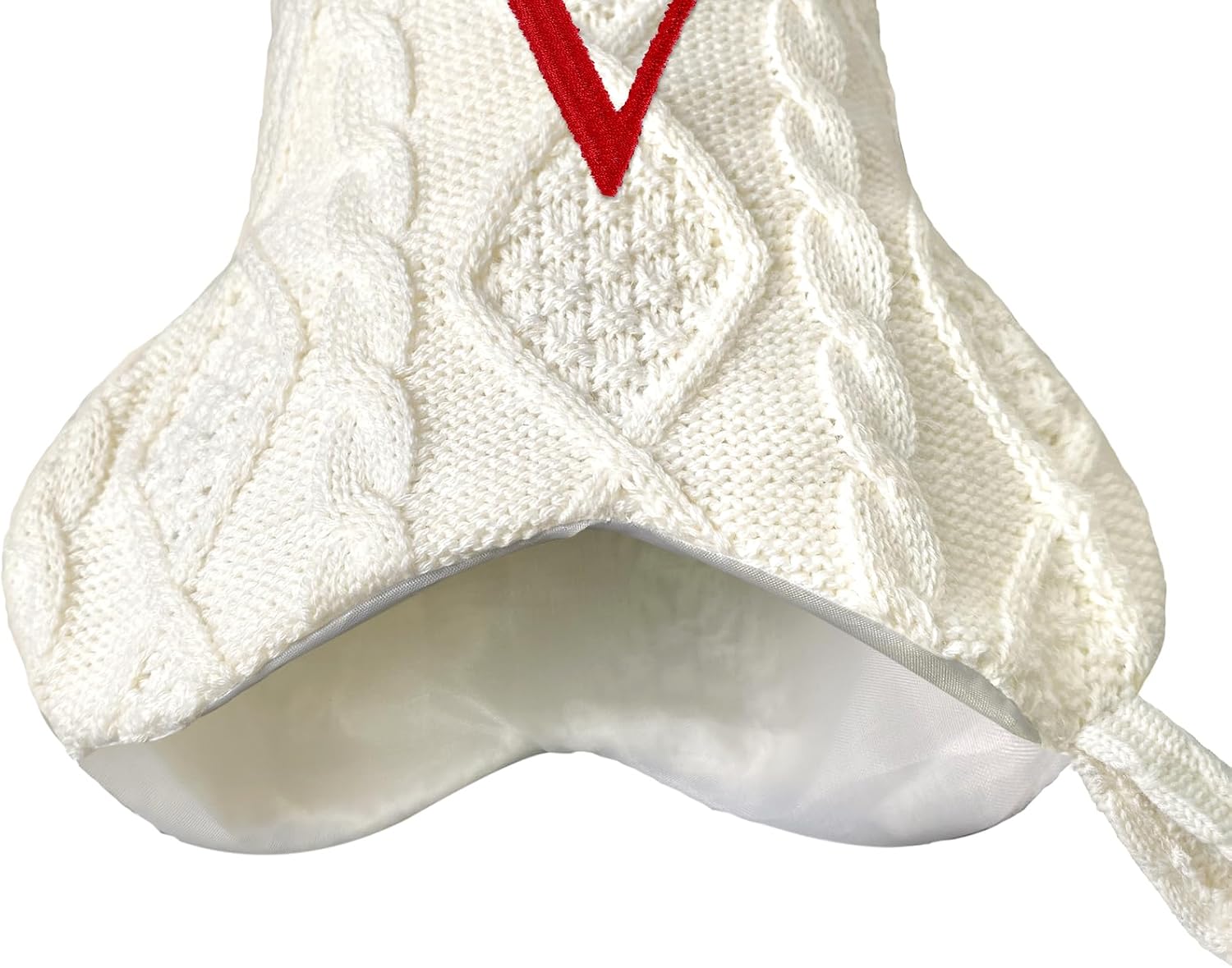 Malier Dog Christmas Stocking with Initials, Letter A Embroidered Knit Christmas Stocking for Dogs, White Large Bone Shape Xmas Pet Stockings Hanging Stocking for Dogs Cats Pets (White, Letter-L)