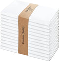 Urban Villa White Cloth Napkins Set of 12 100% Cotton Dinner Napkins Cloths Washable 20”x20” Absorbent Soft Durable Reusable-Ideal for Everyday Use Parties Wedding Thanks Giving Christmas Halloween