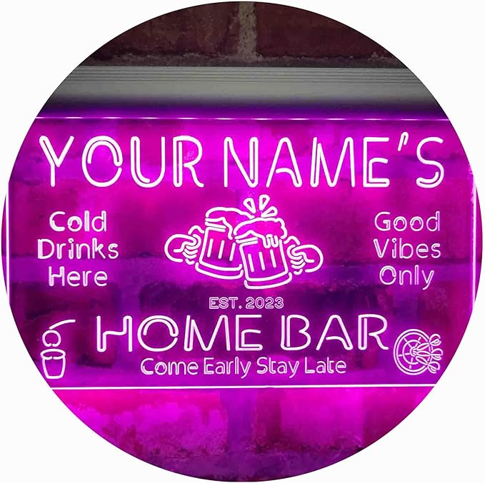 ADVPRO Personalized Your Name Custom Home Bar Beer Established Year Single Color LED Neon Sign 16 x 12 Inches st4s43-p11-tm-p