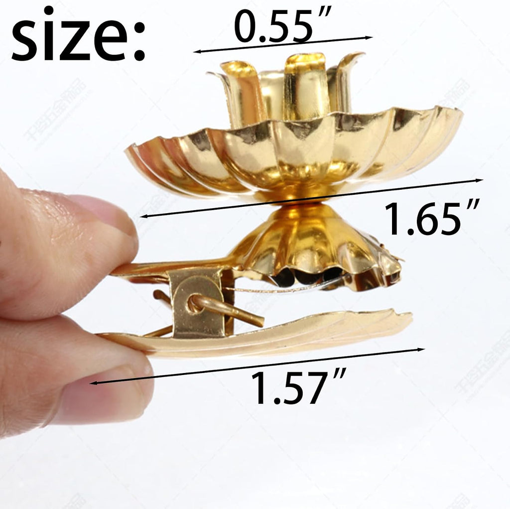 Candle Holders 20PCS Gold Flower-Shaped Metal Clip-On Candle Holders for Christmas Tree, Birthday, and Mother's Day Decorations (20, Gold)