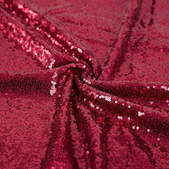 JYFLZQ Burgundy Sequin Backdrop Curtains 7ft x 7ft 1 Panel Glitter Photo Booth Backdrops Sparkly Photography Background Drapes for Parties Wedding Bridal Showers