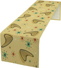 Mid Century Table Runner, Modern Atomic Pattern Absctract Geometric Retro 1950S 1960S Dinner Runner for Home Kitchen Dining Table Decoration, 13x36 Inch