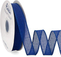 Ribbli Royal Blue Burlap Wired Ribbon, 1” Inch x Continuous 20 Yard, Blue Wired Ribbon for Wreaths,Big Bows,Tree Decoration,Outdoor Decoration