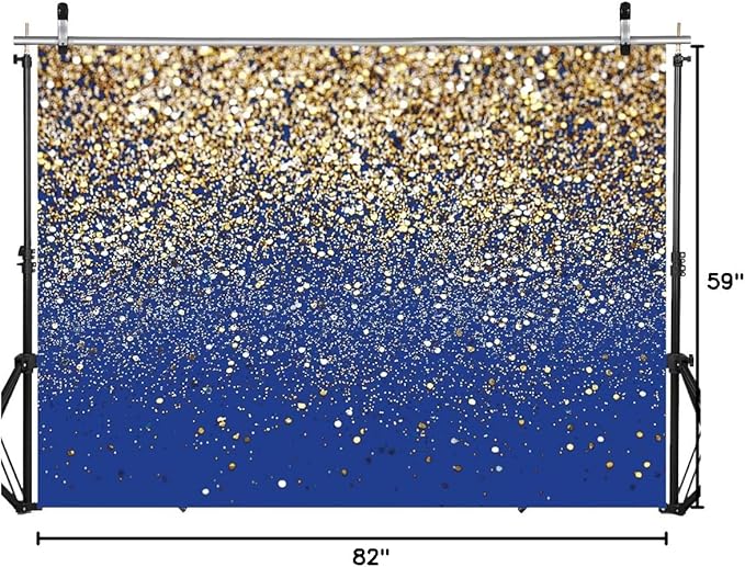 SJOLOON Blue Glitter Backdrop Royal Photo Backdrop for Birthday Party Decoration Graduation Studio Props 12558 (7x5FT)