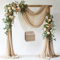 Wokceer Nude 6 Panels 28.7" x 20FT Sheer Fabric Drapes Backdrop Arch Draping Fabric for Wedding Ceremony Birthday Party Bridal Shower Decoration