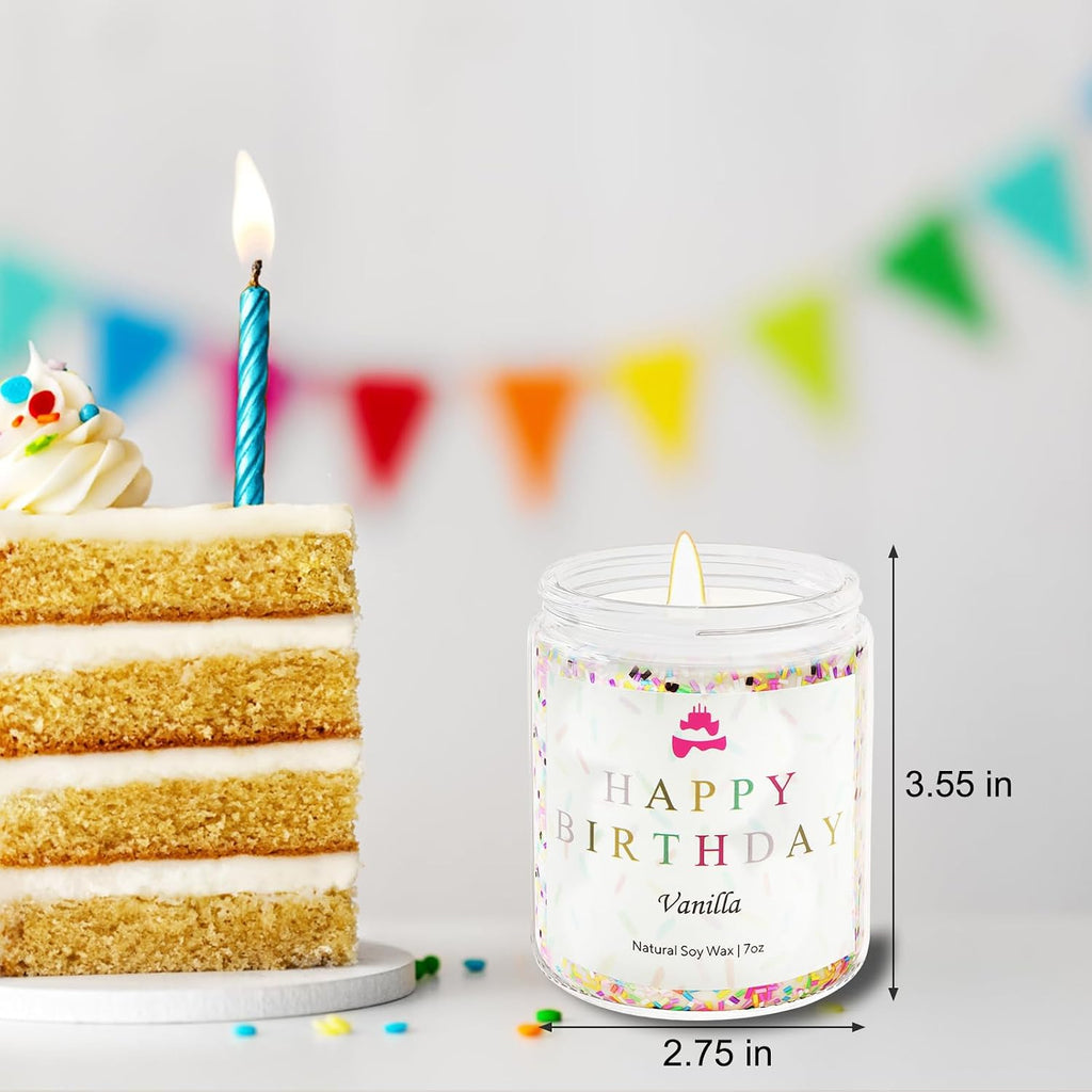 Lihome Happy Birthday Candle - Birthday Gifts for Women, Men, Mom, Dad, Sister, Teacher, Friends - Best Gifts for Ideas, Natural Soy Wax Vanilla Scented Candles