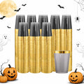 supernal 10 oz black and gold plastic cups, main product view