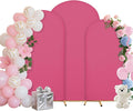 Wedding Arch Covers Arch Backdrop Cover Arch Stand Covers 7.2FT 6.6FT 6FT Set of 3 Arch Cover Spandex Fabric Stretchy Backdrop for Wedding Birthday Party Decoration Baby Shower (Rose Red)