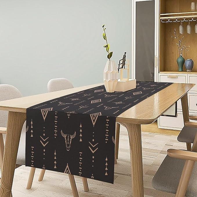 Aztec Table Runner Southwest Native Navajo Tribe Geometric Vintage Country Dinner Table Decoration Table Runner 13x70 Inch