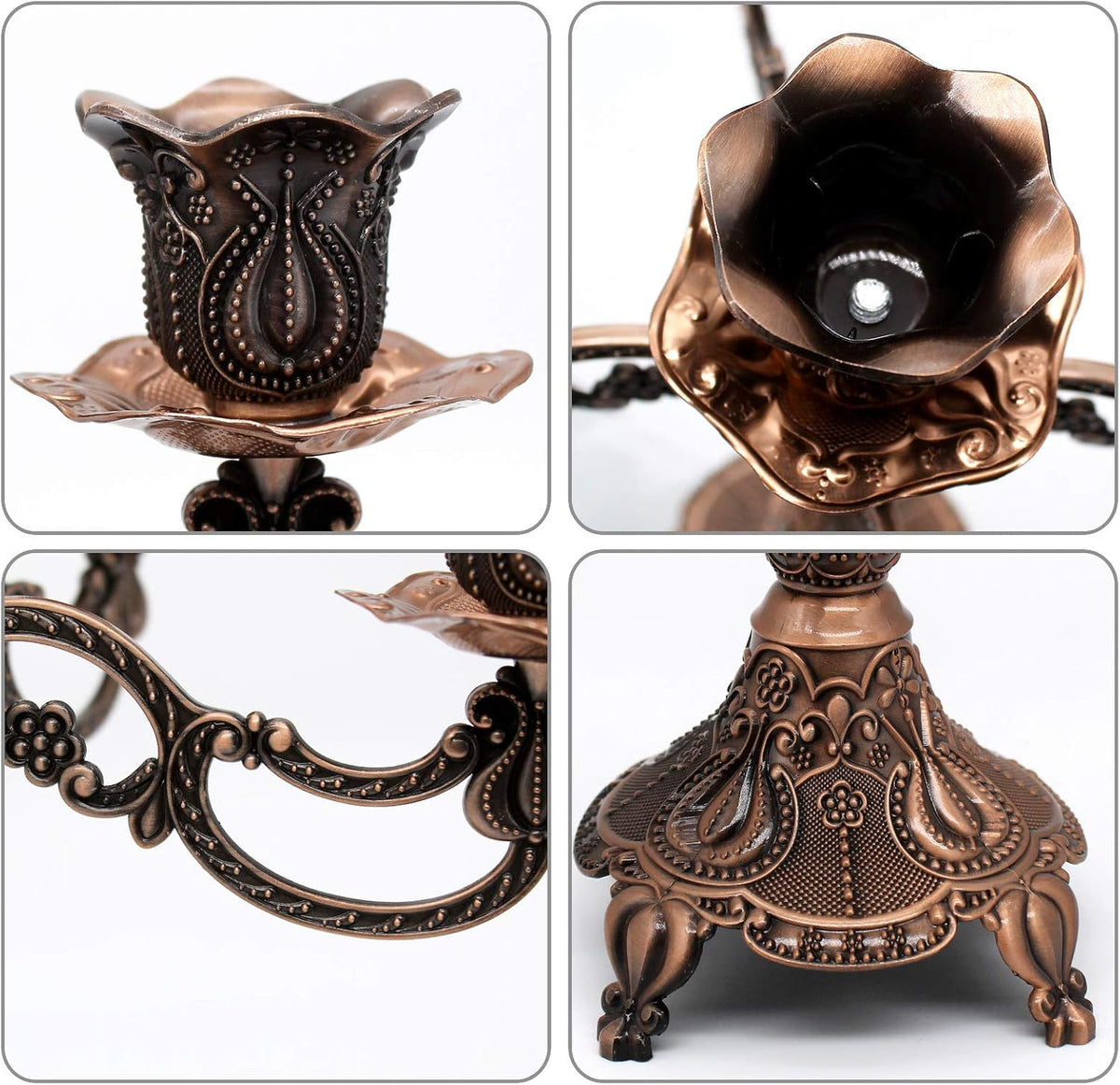 Metal Candelabra 5-Candle 10.1 Inch Tall Candle Holder Stick for Home Wedding...