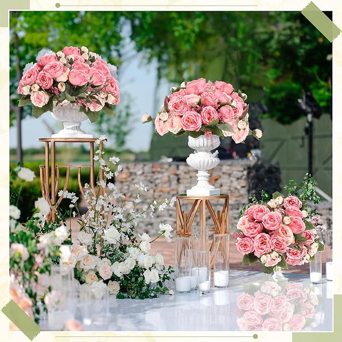8 Bundles Artificial Peonies Flowers Boho Faux Flowers Arrangements Artificial Centerpiece Spring Bouquet Floral Wedding Decoration for Vase(Pink Color)