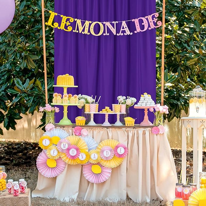 DWCN 10x8 FT Purple Backdrop Curtains for Parties, Photography Backdrop Drapes with Rod Pockets for Wedding Decorations Stage Birthday Family Gatherings, 2 Panels 5ft x 8ft