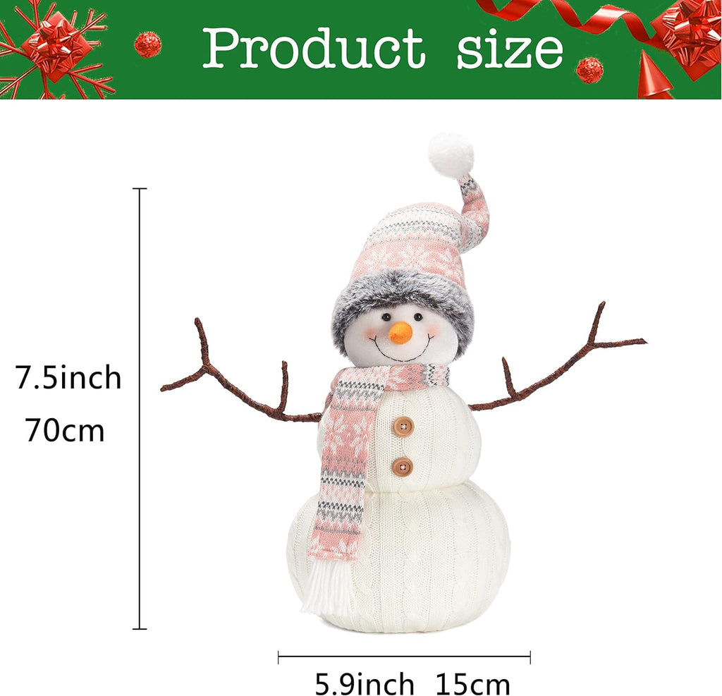 Christmas 2025 Animated Snowman Decorations, Xmas Handmade Plush Ornaments for Indoor, Home and Holiday, Present for Family and Friends