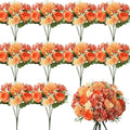 Tigeen Artificial Flowers Artificial Peonies Silk Flowers Faux Peony Fake Peony Silk Hydrangea Bouquet for Wedding Table Centerpiece Floral Vase Decor(Bright Orange,24 Bundles)