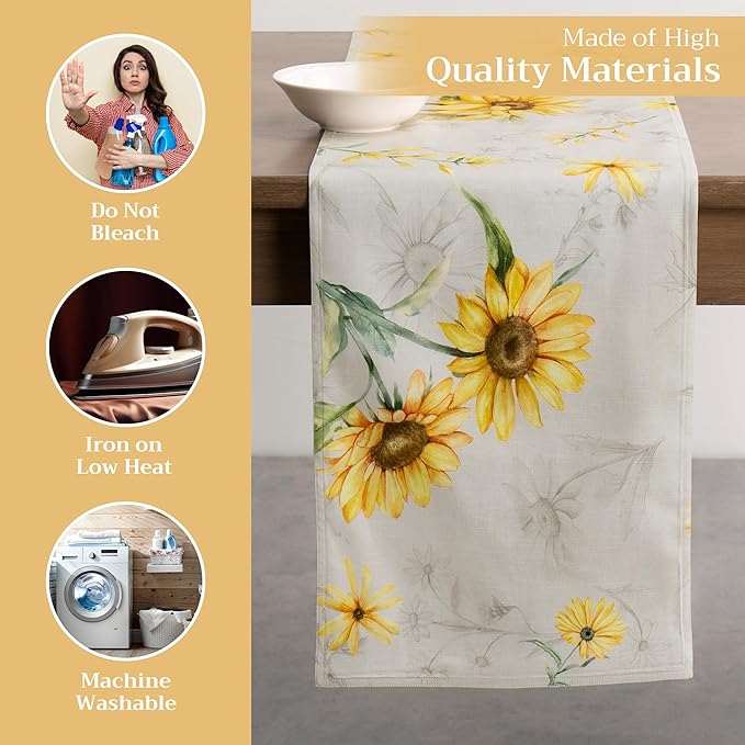 Maison d' Hermine Table Runner 100% Cotton Double Layer Table Runners 108 inches Long Decorative for Home Kitchen Dining Party Baby Shower Wedding Bridal Shower Spring Summer (Candice, 14.50" x 108")