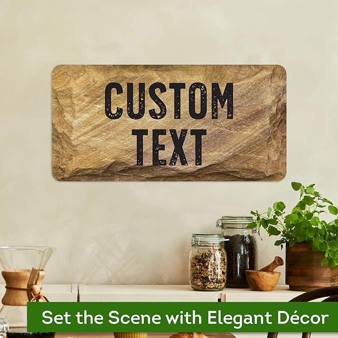 Custom Sign, Custom Street Sign, 11 Font Colors, 13 Font Styles, 4 Hole Options, 22 Sizes, 9x18 Inches, Rust Free DiBound, Fade Resistant, Made in USA by My Sign Center (Stone)