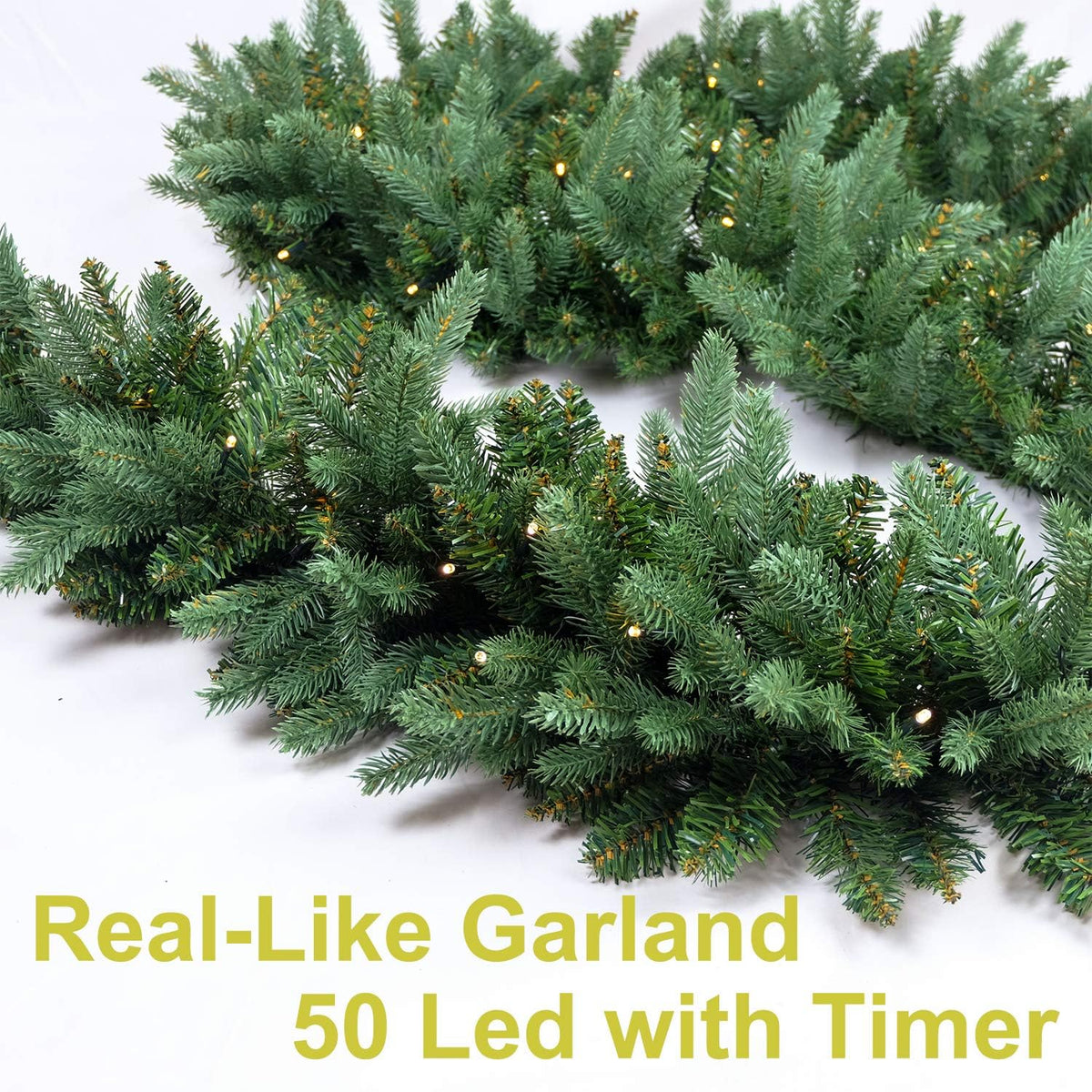 homekaren christmas garland 9 ft by 12 inch showing dimensions