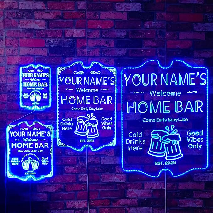 ADVPRO Personalized Your Name Home Bar RGB Dynamic Glam LED Sign - Cut-to-Edge Shape - Smart 3D Decoration - Multicolor Signage st06s43-fnd-p11a-tm-c