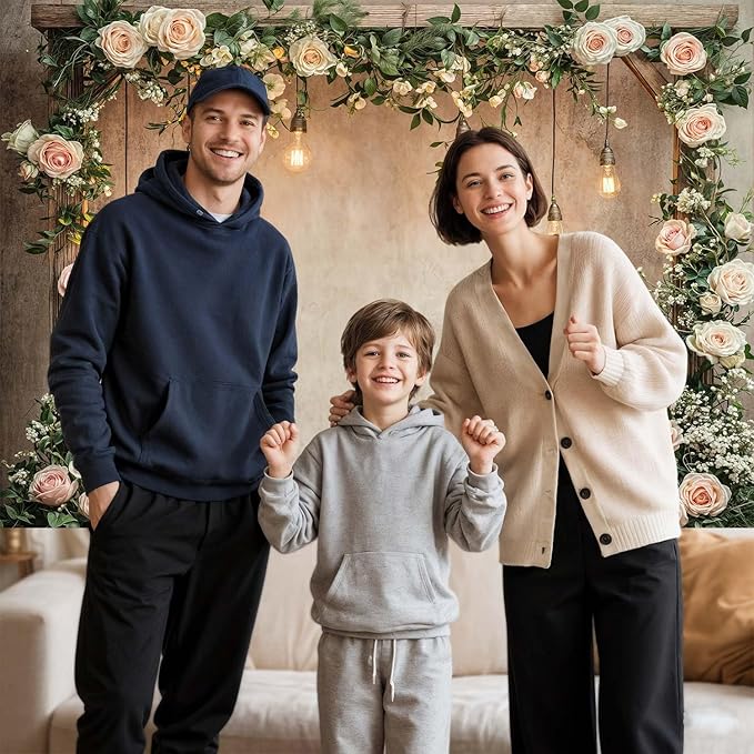 10x8ft Country Wedding Photography Backdrop Floral Rustic Roses Farmhouse Wooden Door Backdrop Pink Flower Birthday Baby Shower Wedding Bridal Party Banner Photo Booth Props Anniversary Background
