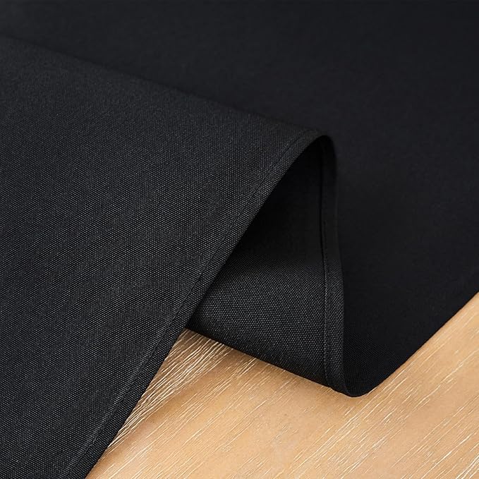2 Pack Black Small Short Table Runner 12 x 48 Inch Solid Color Runners Coffee Table Dresser for Daily Party Home Decoration