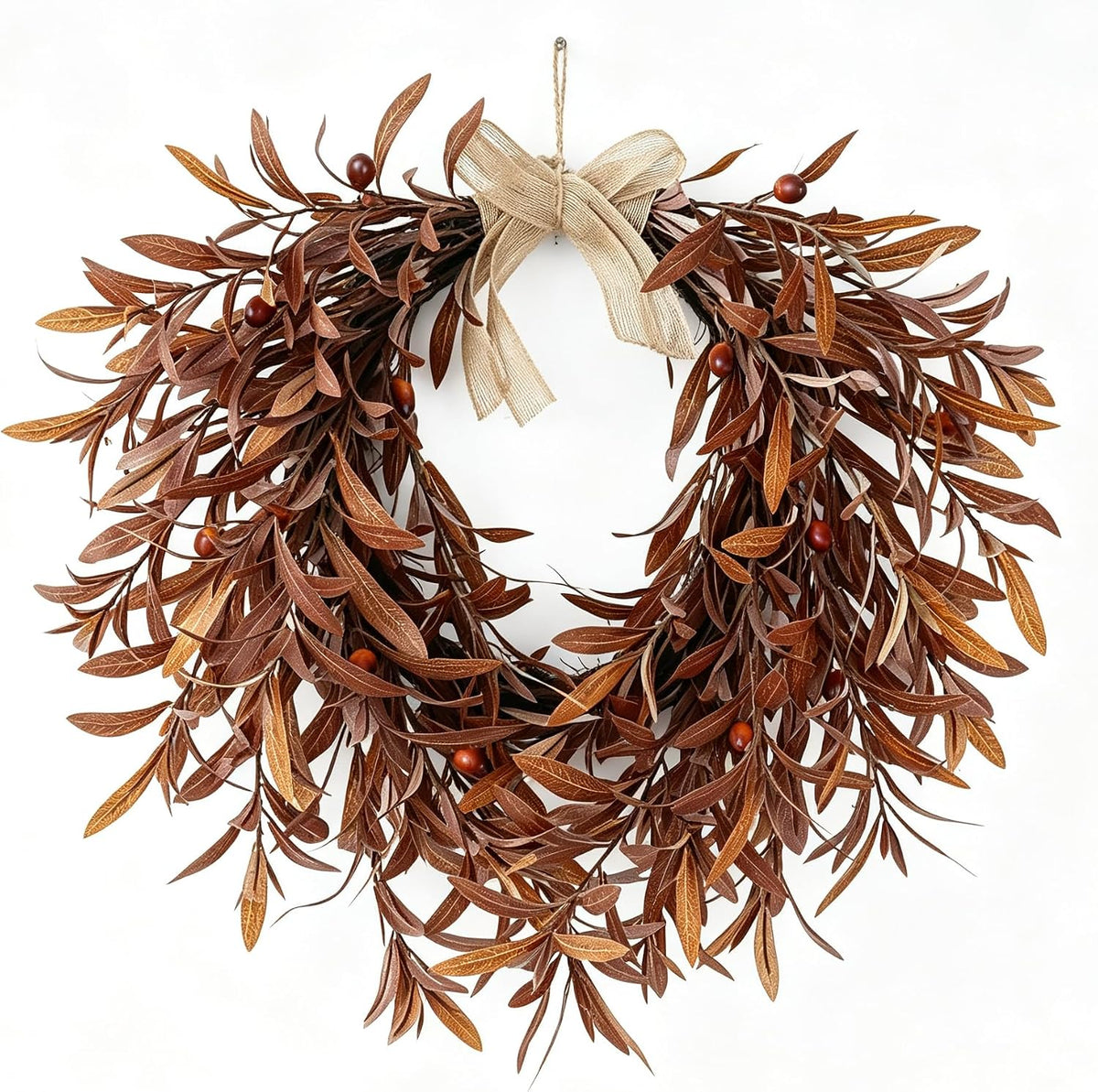 fall olive wreaths for front door,22'' autumn front, main product view