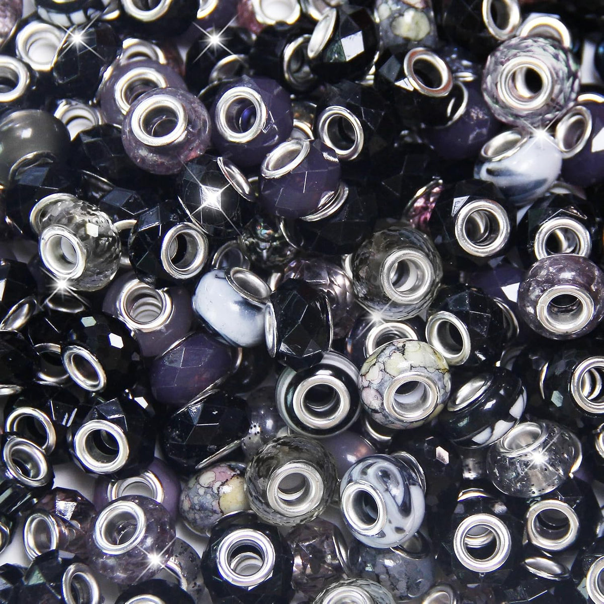 500 pieces large hole beads, assorted european craft, main product view