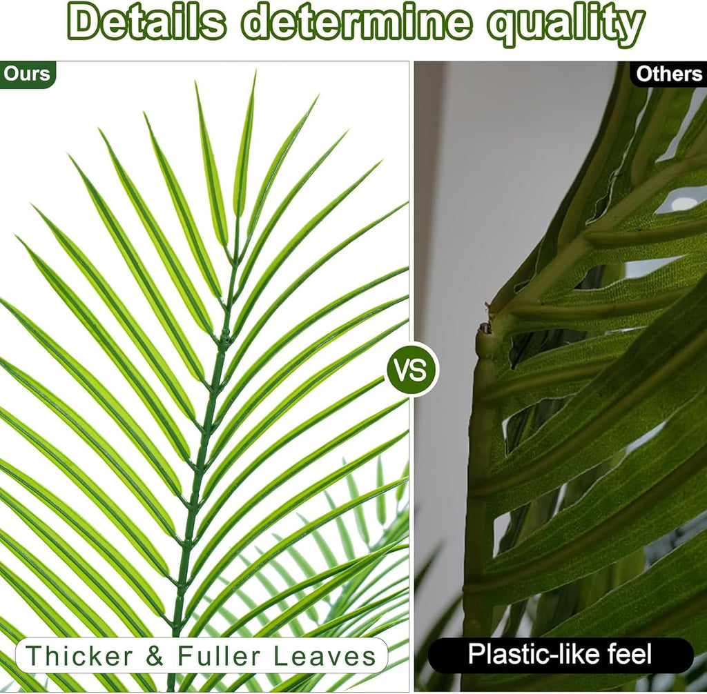6ft artificial phoenix palm tree, faux coconut silk showing dimensions
