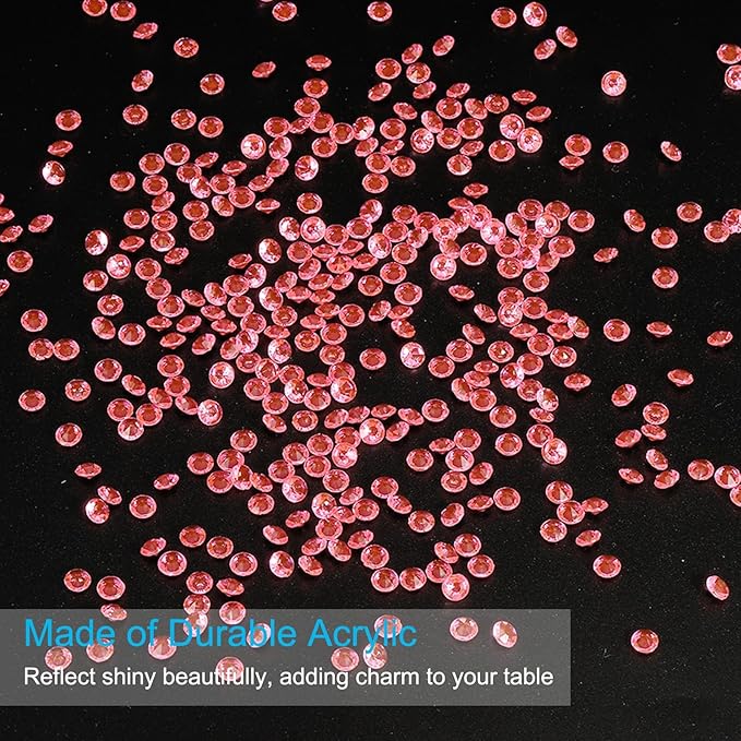 PATIKIL 10000 Pcs Wedding Table Scatter Confetti Crystals 4.5mm Acrylic Diamonds Vase Fillers Gems for Table Centerpiece Decorations Party Vase Beads, Dark Pink