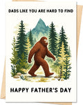 IDU Fathers Day Card, Funny Fathers Day Card Gifts Decorations for Dad from Daughter Son, Happy Father's Day Cards Gifts Ideas with Envelope, Unique Outdoor Bigfoot Theme Cards for Dad