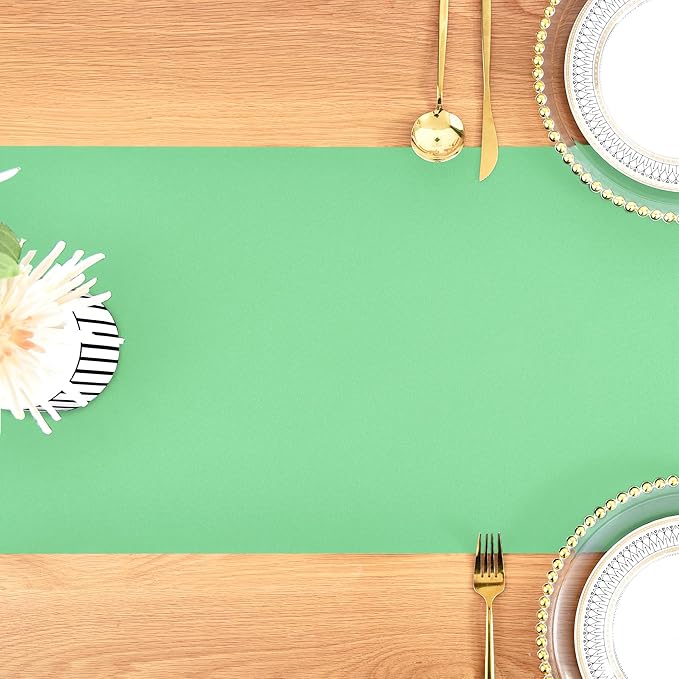 Farmhouse Sage Green Table Runner Small Short Table Runners 36 Inches Coffee Table Runner for Dresser Living Room Bedroom Holiday Party Banquet 12X36 Inch