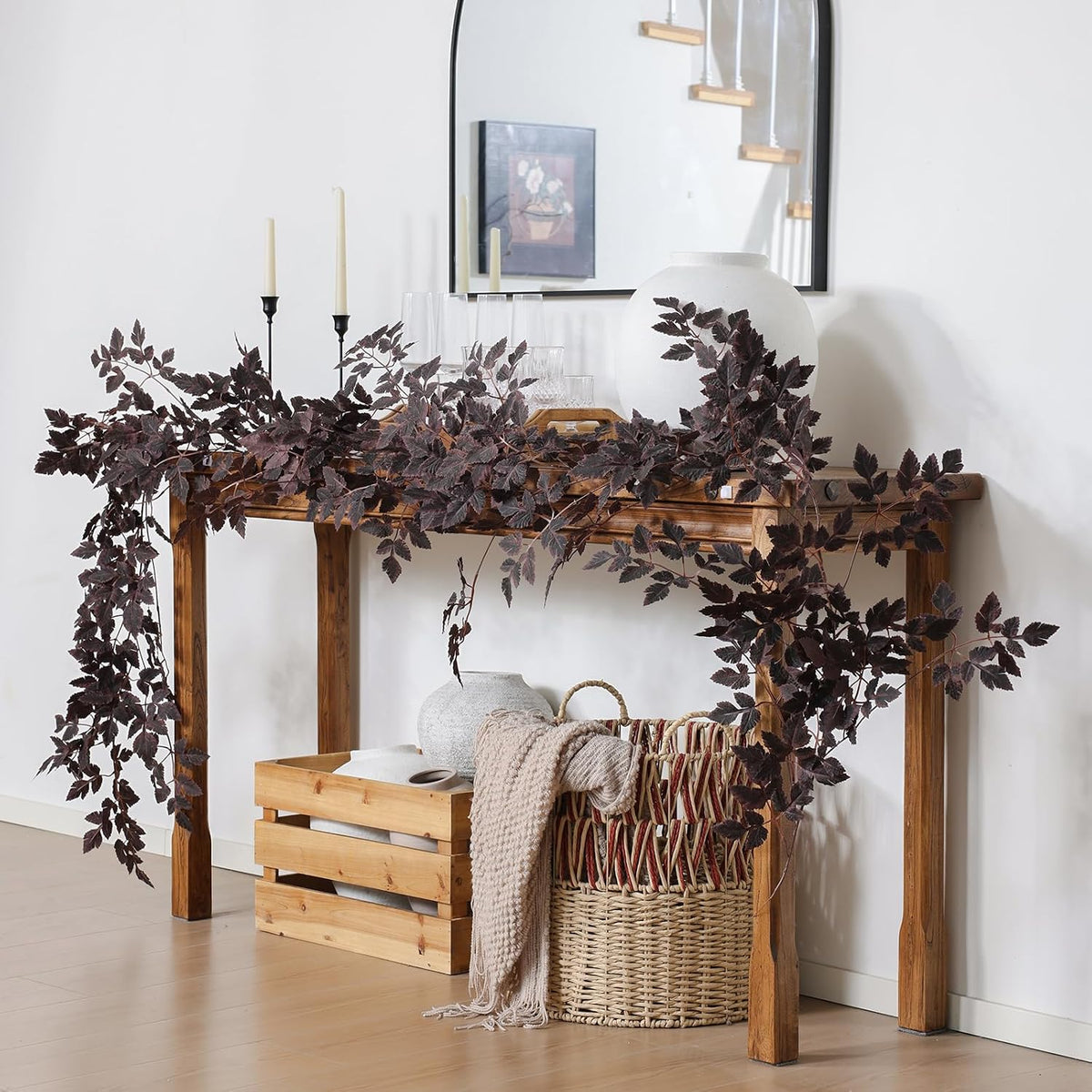 mizii 10ft artificial vines garlands burgundy faux cimicifuga showing dimensions