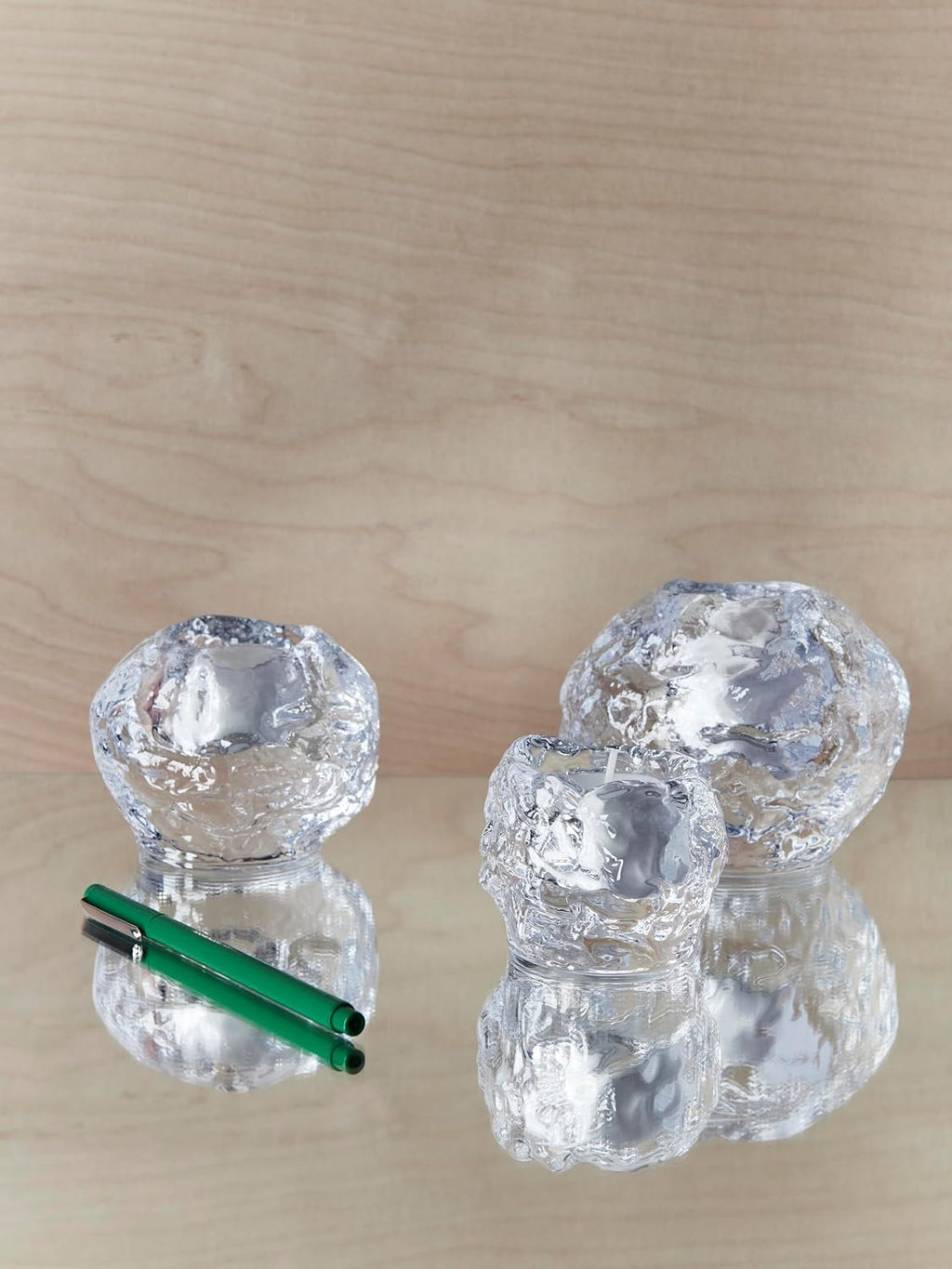 Kosta Boda Snowball Votive, Set of 3