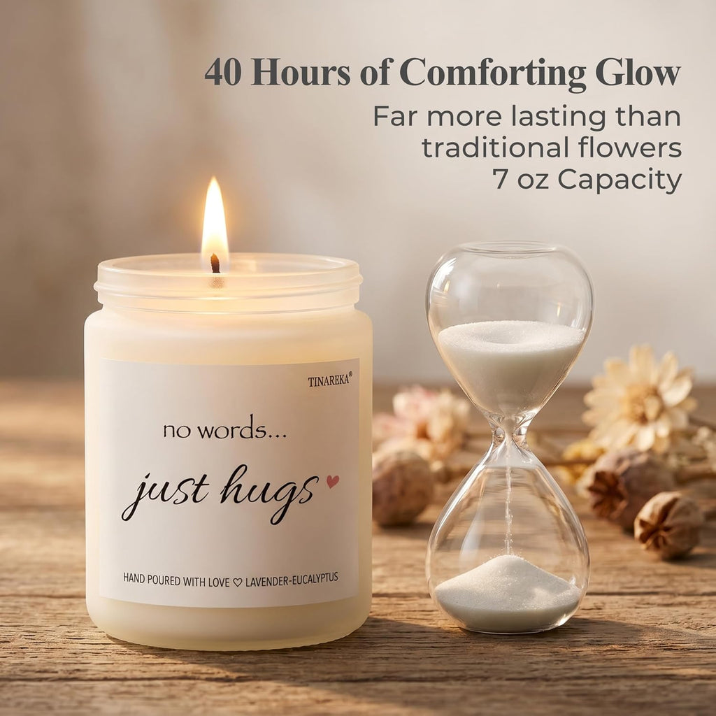 Sympathy Candle – Perfect Memorial Gift for Grief and Bereavement | 7oz Lavender Eucalyptus Candle 100% Natural Soy Wax, 40 Hour Burn Time, Sympathy Gift For Comfort and Remembering