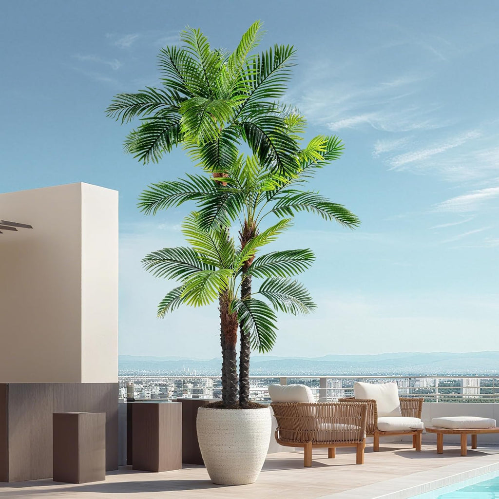 erimda 9.1ft artificial phoenix palm tree artificial plants, side view
