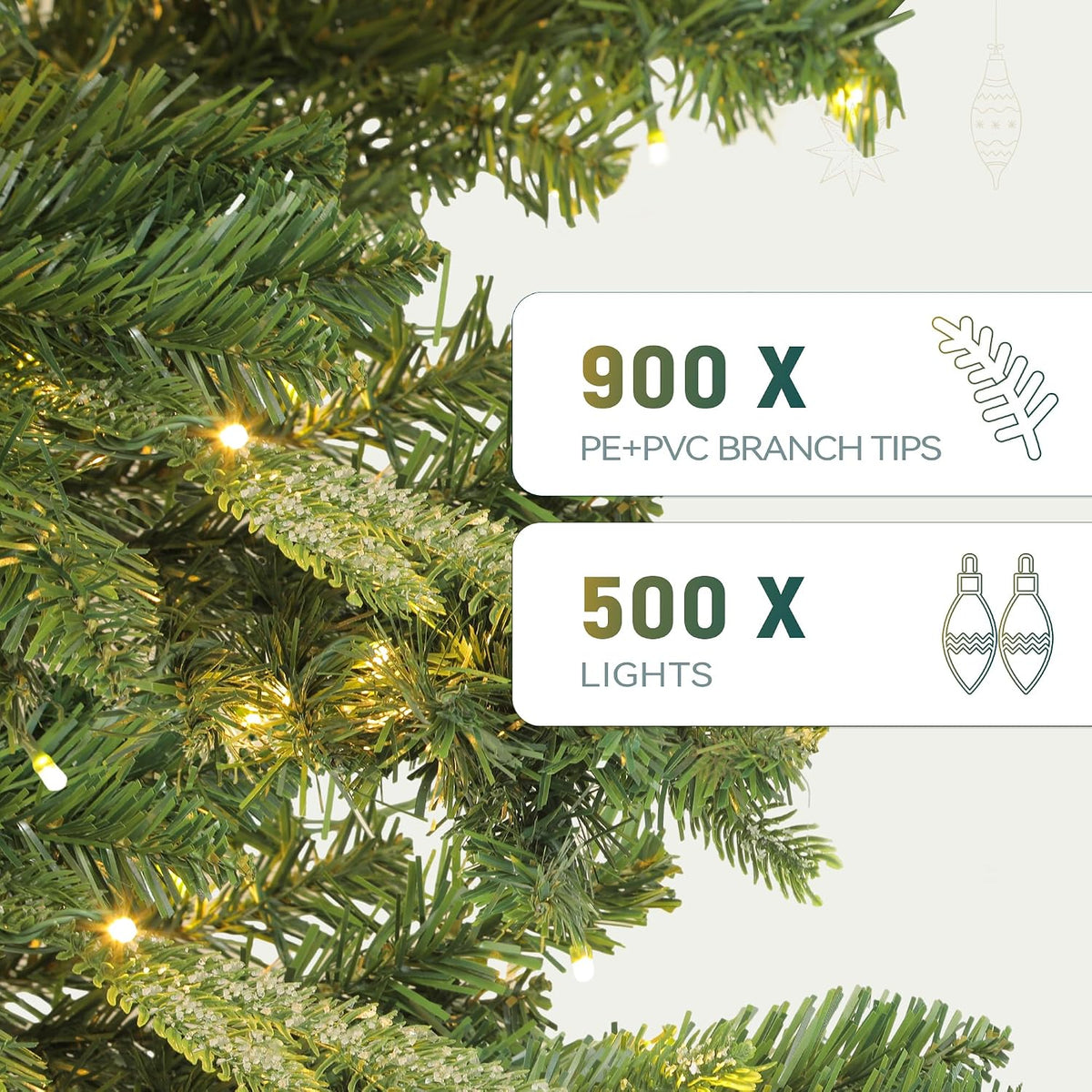 yitahome 6.5ft prelit aspen fir crystal-decorated christmas tree shown in use