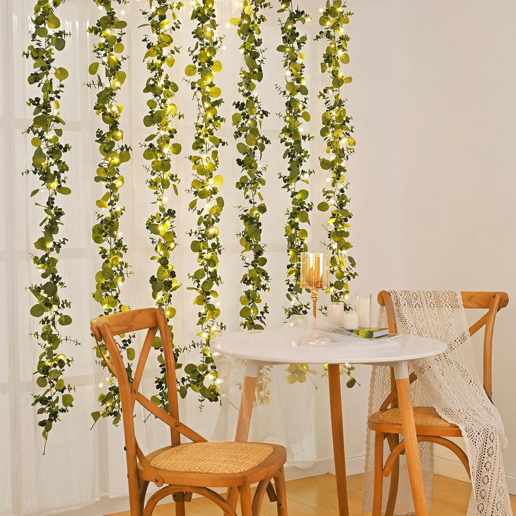 dolicer 6 packs 6ft artificial eucalyptus garland faux, package contents