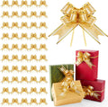 Geosar 200 Pieces 200 Pcs 3.5 Inch Mini Pull Bows for Gift Wrapping Easter Bow Ribbon Butterfly for Holiday Wedding Birthday Presents Baskets Wrapping Decoration (Gold)