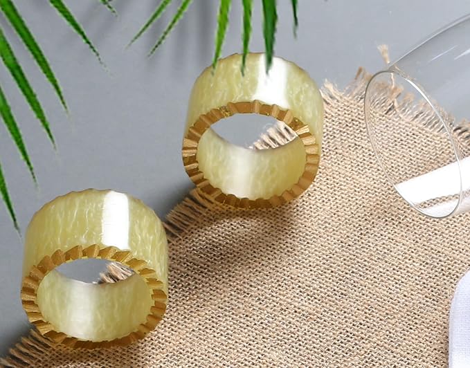 Epoxy Resin Napkin Rings Set of 12 - Handmade Dining Napkin Holder Classic, Everyday, Thanksgiving, Holiday, Christmas, Festive, Party, Gift, Farmhouse Décor (Green) - CLEENTABLE