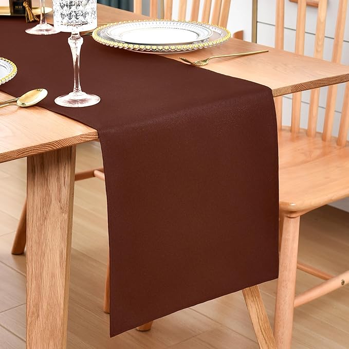 Farmhouse Chocolate Table Runner Dining Table Runners 60 Inches Long Coffee Table Runner for Dresser Living Room Bedroom Holiday Party Banquet 12X60 Inch