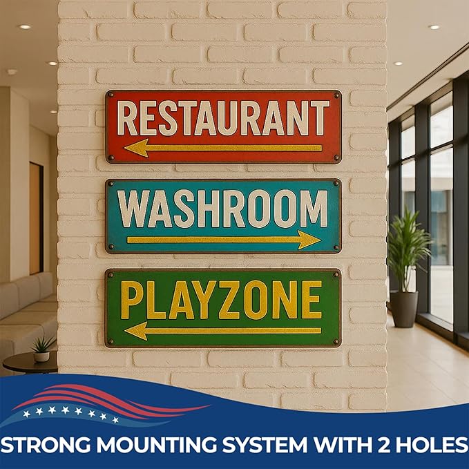 Custom Arrow Metal Sign by DC | Directional Signs for Indoor & Outdoor Use | Personalized Rust-Free Metal Yard Display | Customized Weatherproof Road Arrow Marker | Multiple sizes | Made in USA