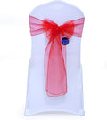 MDS Pack of 125 PCS Organza Chair Sashes Wider Dining Chair Bows Ribbon Tie Back for Wedding Party Birthday Bridal Shower Reception Event Banquet Home Chair Cover Decoration - Red