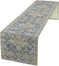 Vintage Boho Floral Table Runner, Rustic Country Farmhouse Blue Yellow Retro Flower Pattern for Home Kitchen Table Decor Dining Coffee Room Party Decor 13x72in