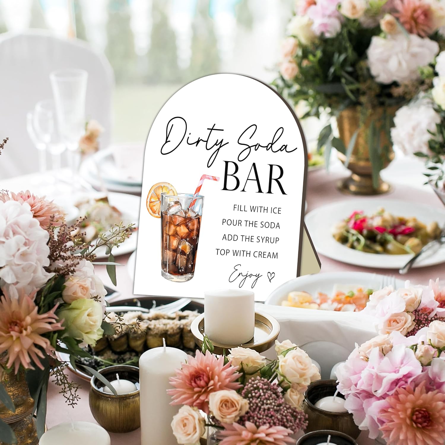 Soda Bar Wooden Tabletop Welcome Sign, Soda Bar Baby Shower Drink Station Sign for Babies Party Decoration, Beverage Setup Board for Gender Reveal Party, Baby Shower Decoration Table Signs 8x10 Inch