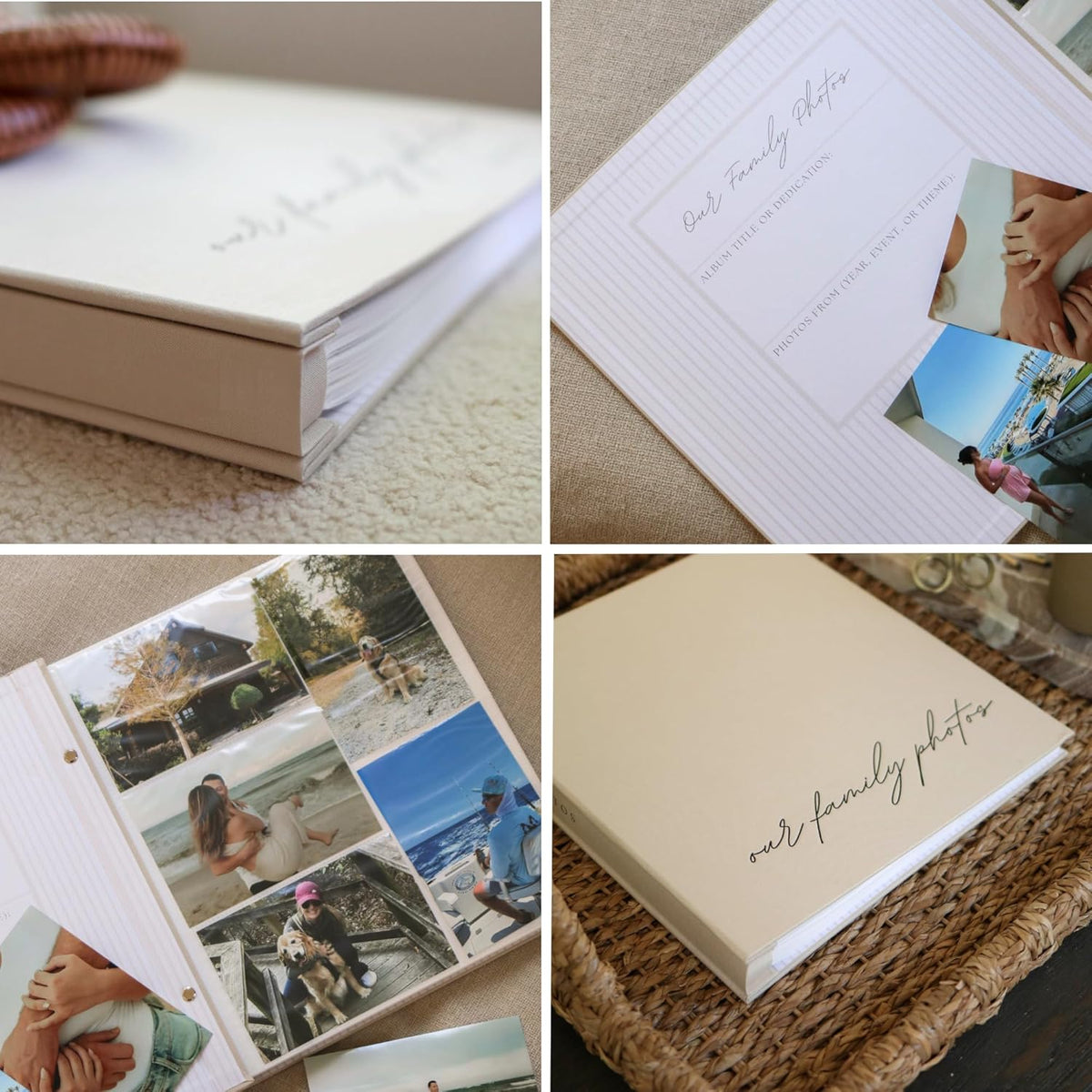 Family Photo Album 4x6 Pictures Large Linen Picture Book