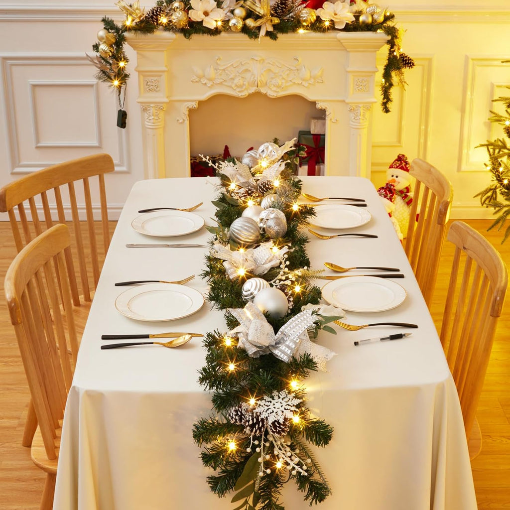 6ft lighted christmas garland, battery operated christmas garland, package contents