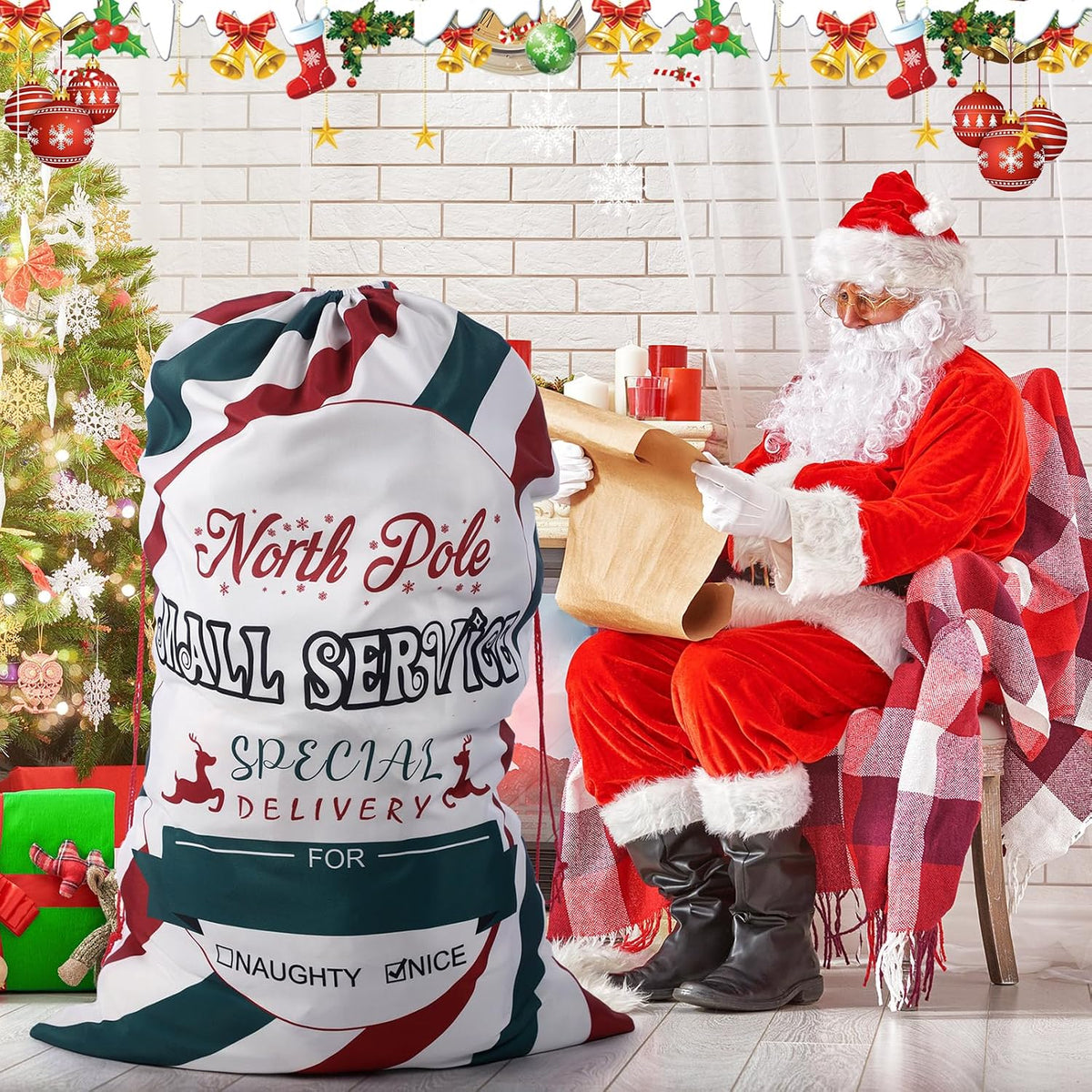 treela 56 x 36 inch jumbo christmas santa showing dimensions