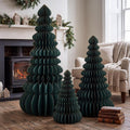glikceil 3 set large honeycomb paper christmas tree, main product view