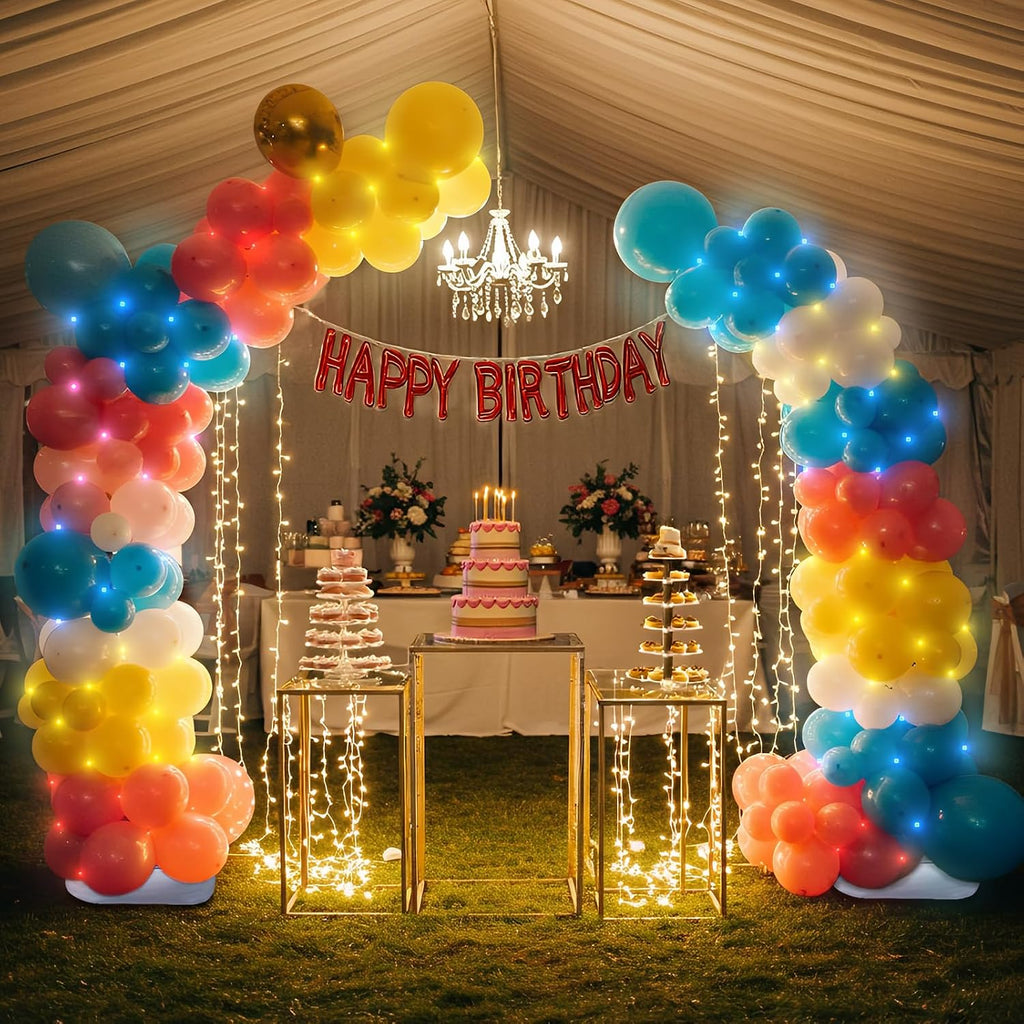led balloon arch stand with base 9.35ft/6ft balloon, side view
